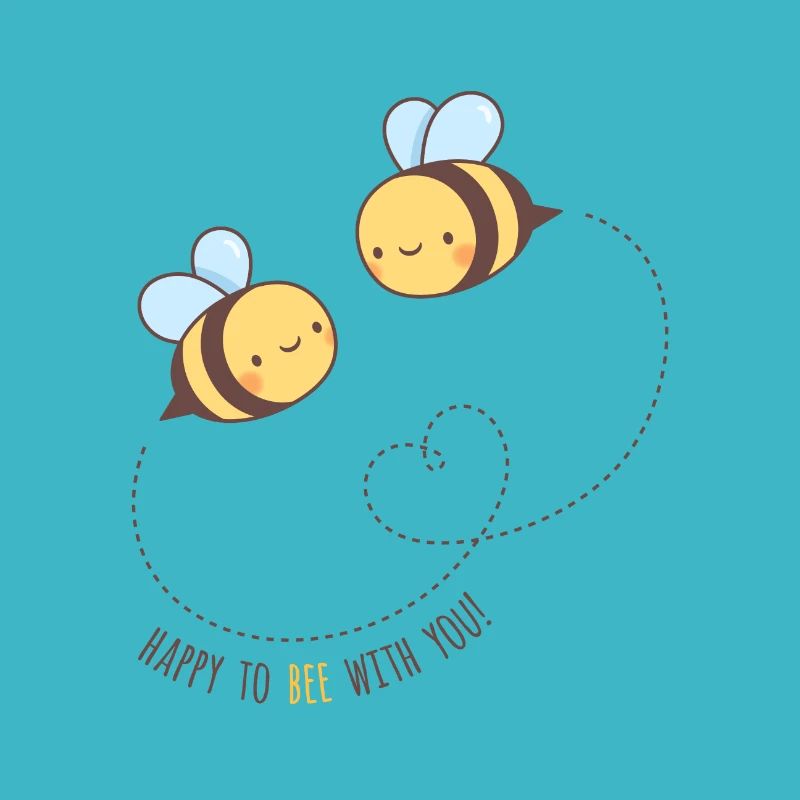 Mignon heureux d'abeille avec vous, calembours