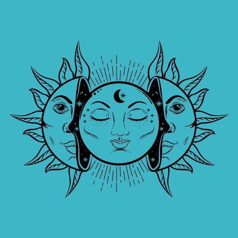 Sun planet universe face moon milky way