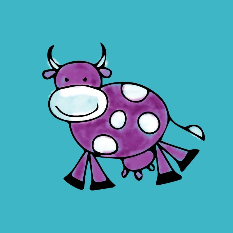 Doux pourpre vache dessin enfant
