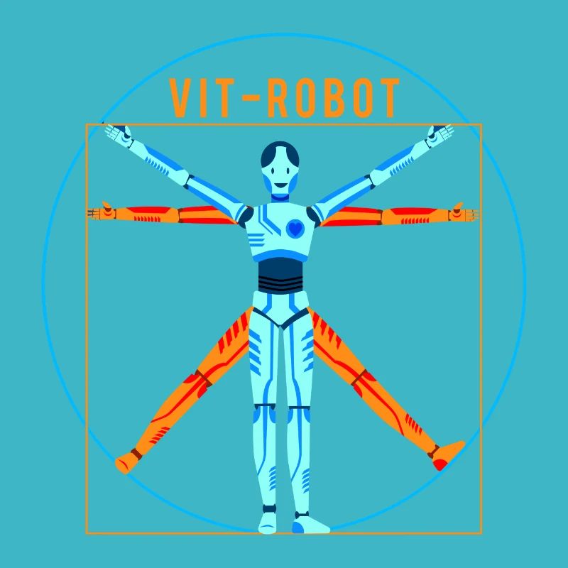 Vitruvian Robot Man Vit-Robot Logo Circle
