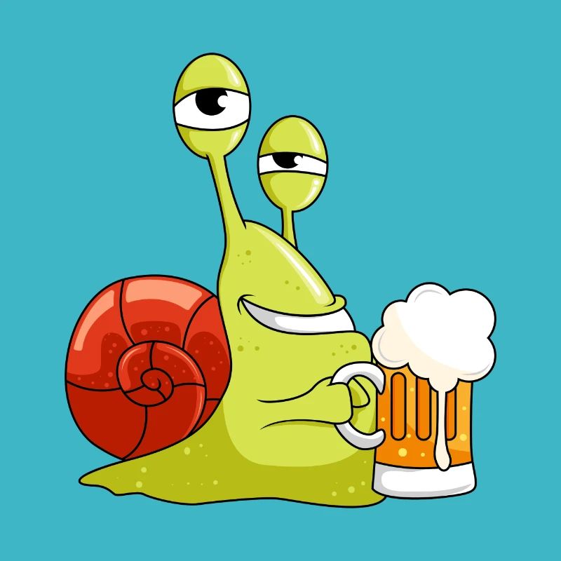 Witzige Schnecke mit Bier Biergarten Geschenk