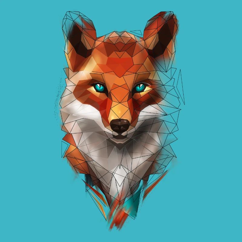 Low Poly Art Fox Wild Animal Geometric Polygon
