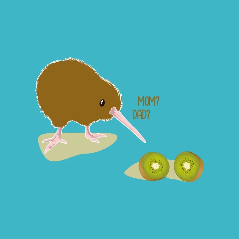 Kiwi oiseau kiwi mère de fruit? Père? Drôle