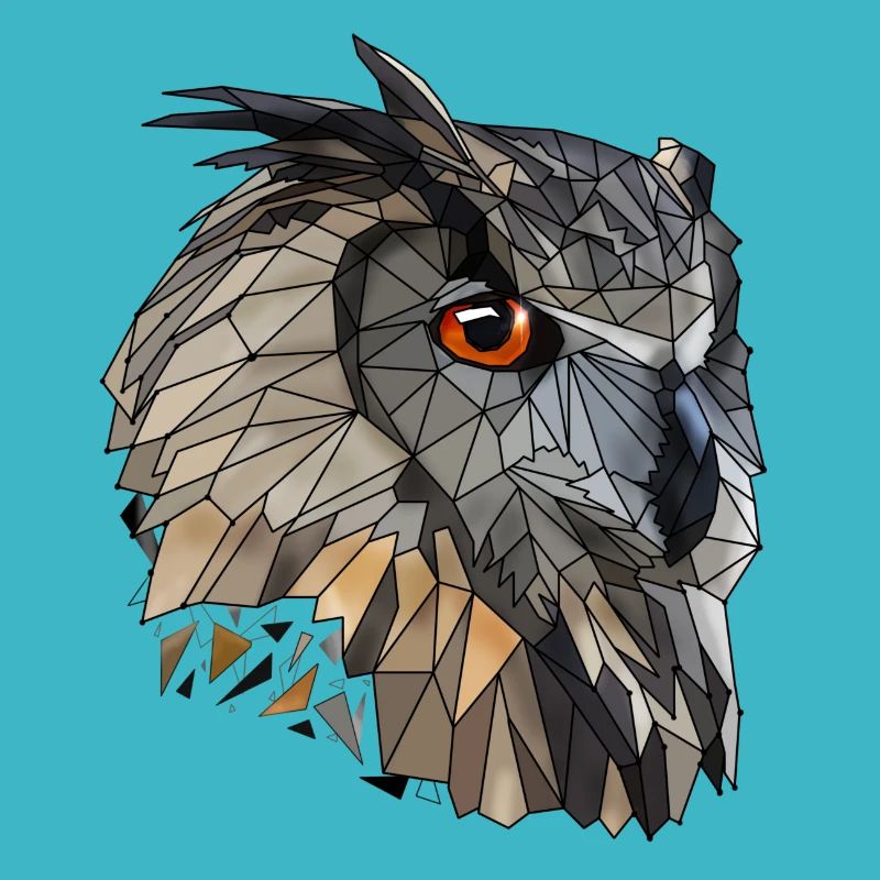Chouette low poly cool | Géométrique | Triangles