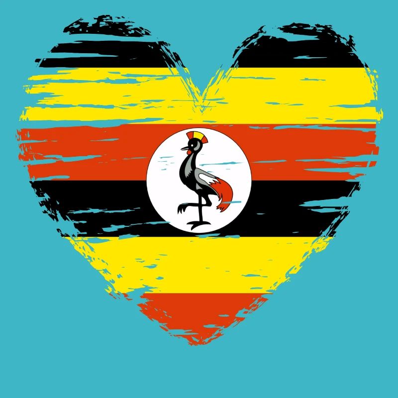 Ouganda coeur drapeau drapeau drapeau blason