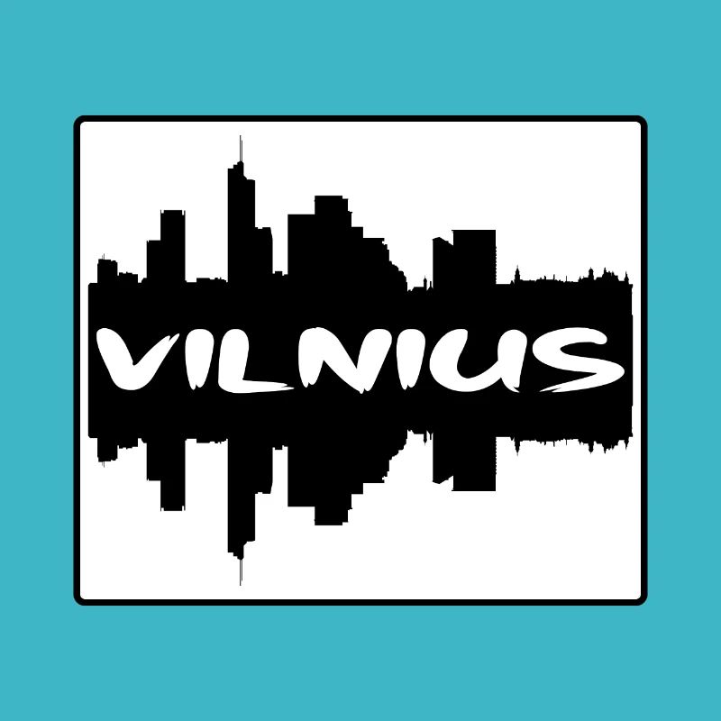 Vilnius Lituanie Skyline Silhouette Voyage Souven