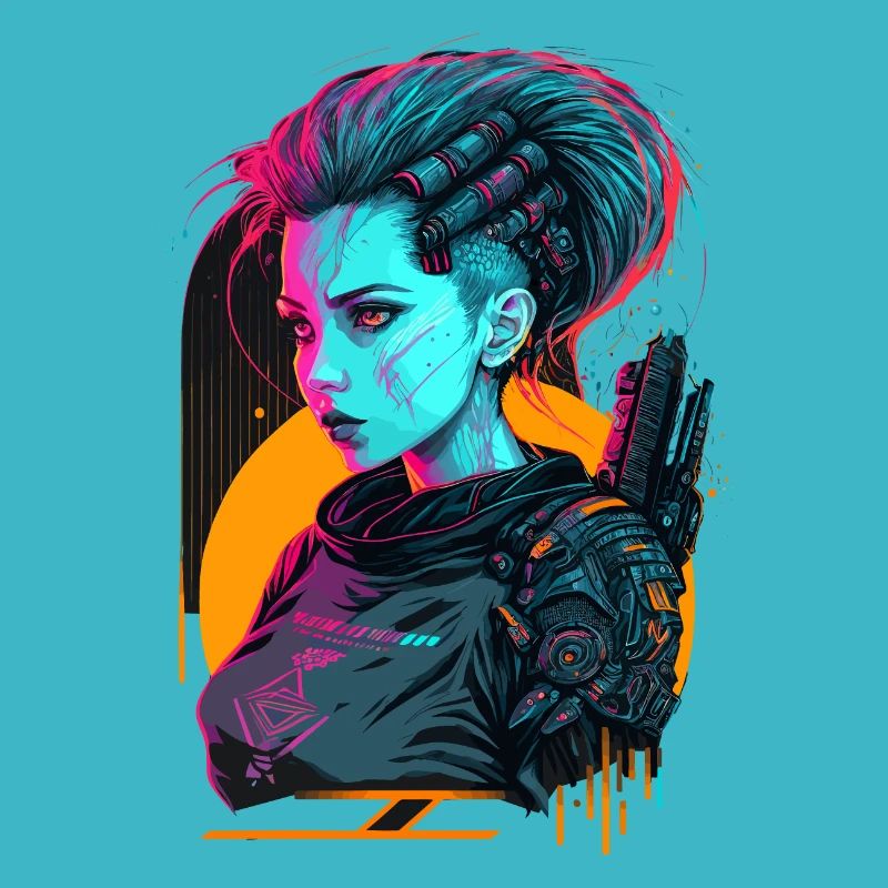Trendiges Design einer Punk-Frau