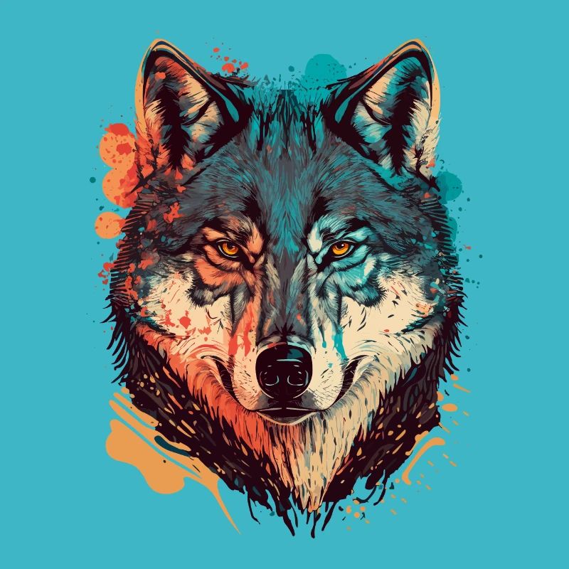 Trendige Zeichnung eines Wolfes
