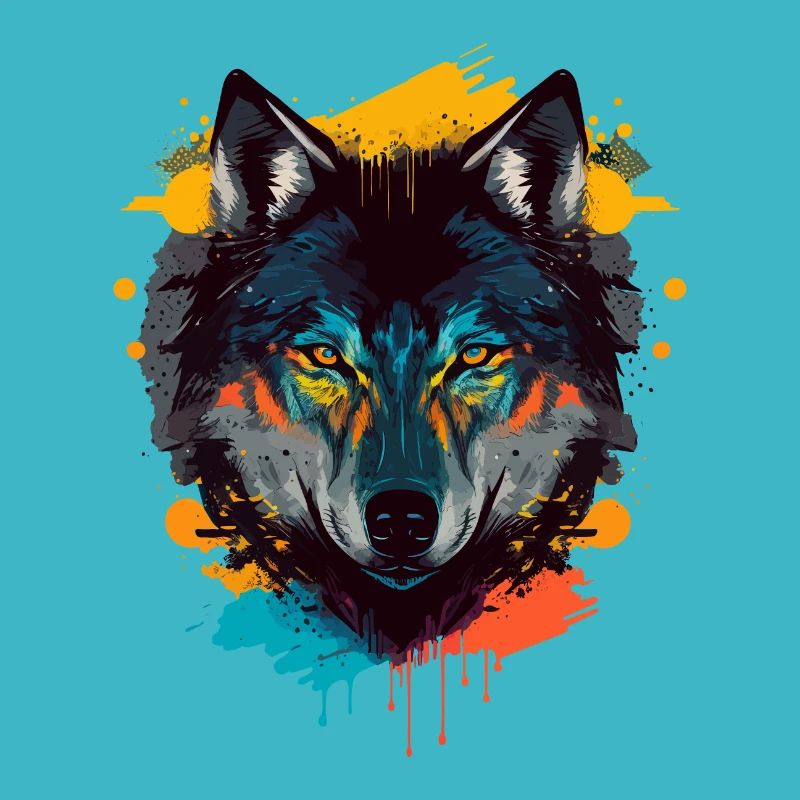 Atemberaubende Zeichnung eines Wolfskopfes