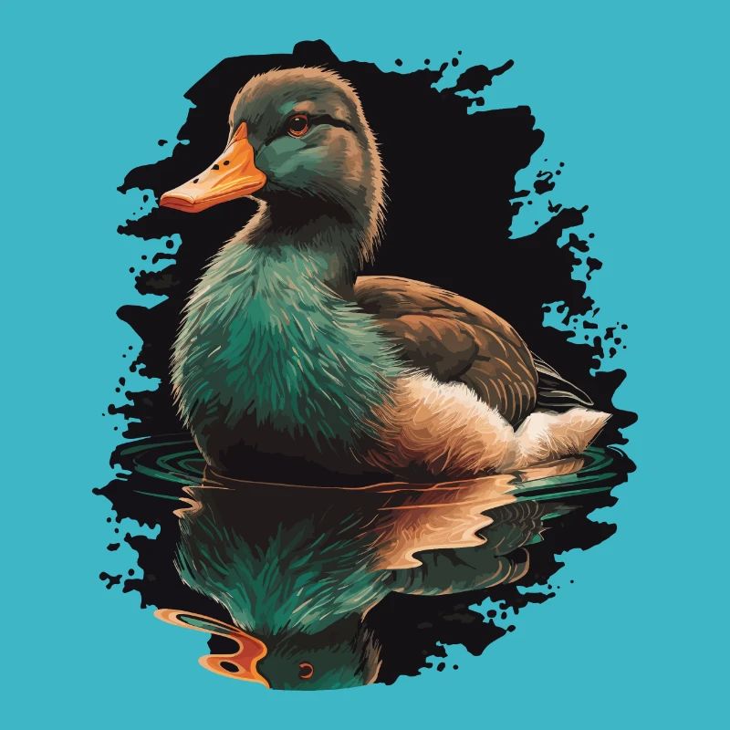 Reflet du canard dans l’eau