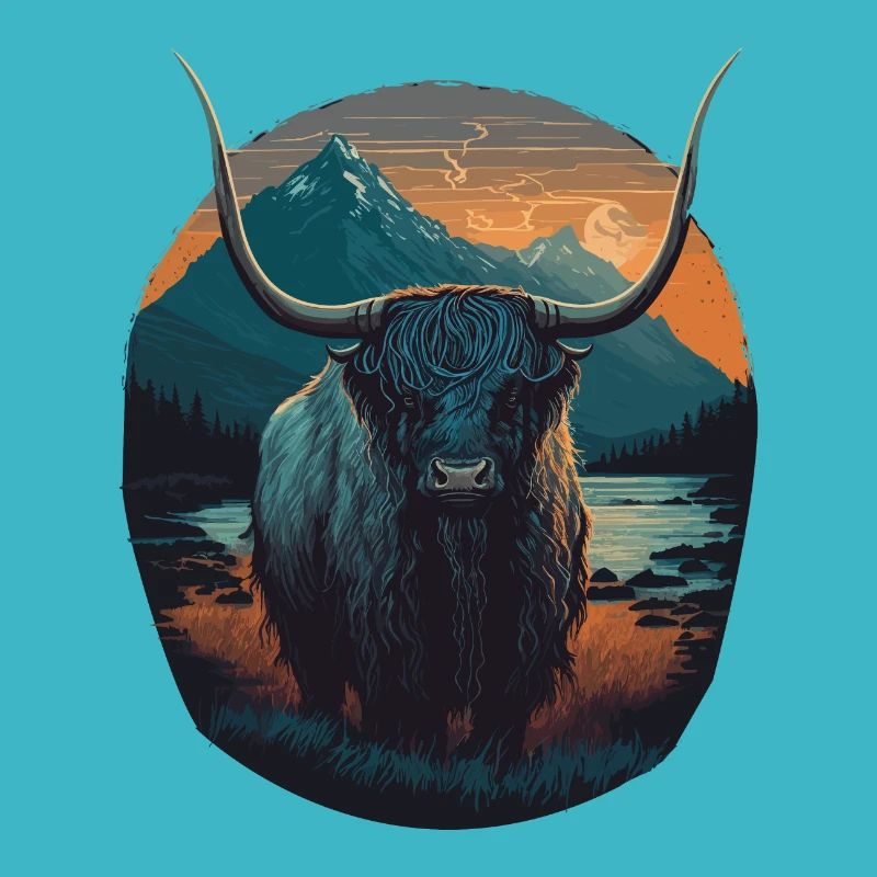 Yak avec d’énormes cornes