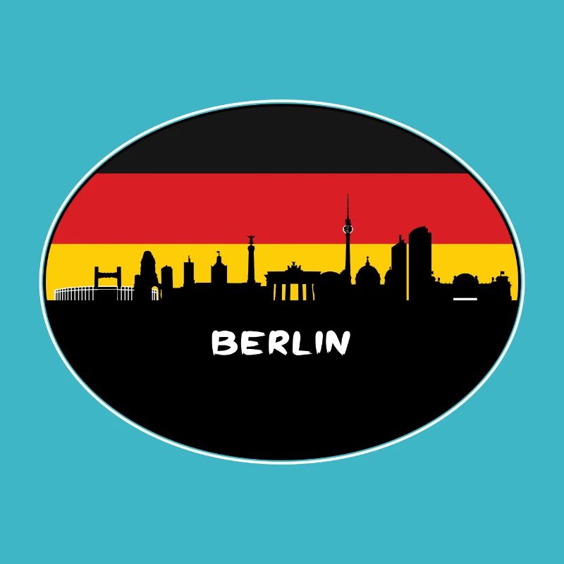 Berlin Germany Flag Skyline Silhouette Travel