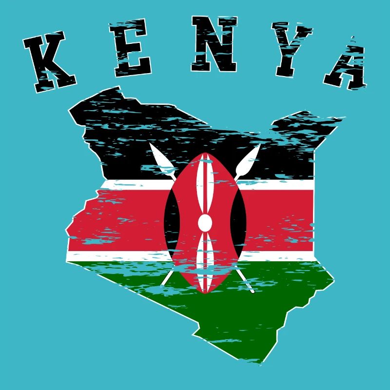 Carte murale du Kenya Drapeau utilisé