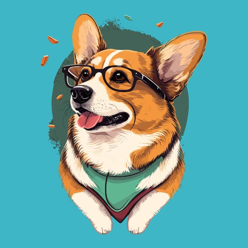 Corgi mit Brille