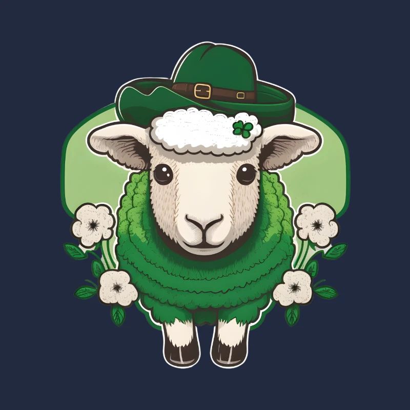 Mouton de la Saint-Patrick avec des fleurs