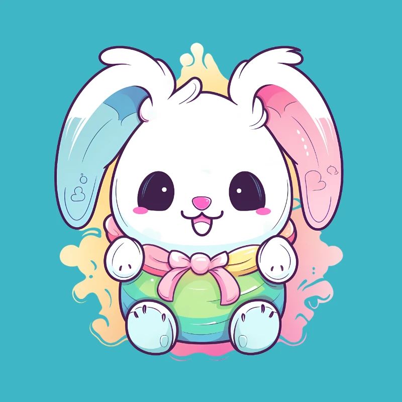 Lapin de Pâques Bleu Rose