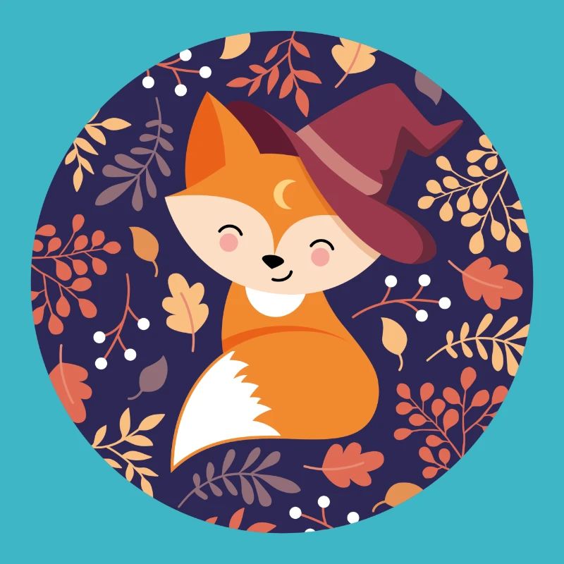 Fox with autumn pattern