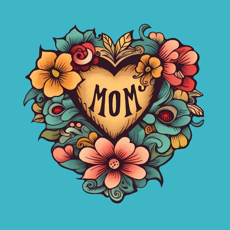 Muttertags Herz mit Blumen