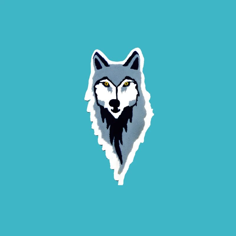 grauer Wolf, Kopf, print