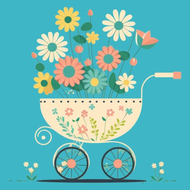 Flowery stroller 2