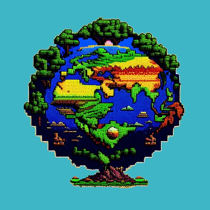 Die Erde in Pixelkunst