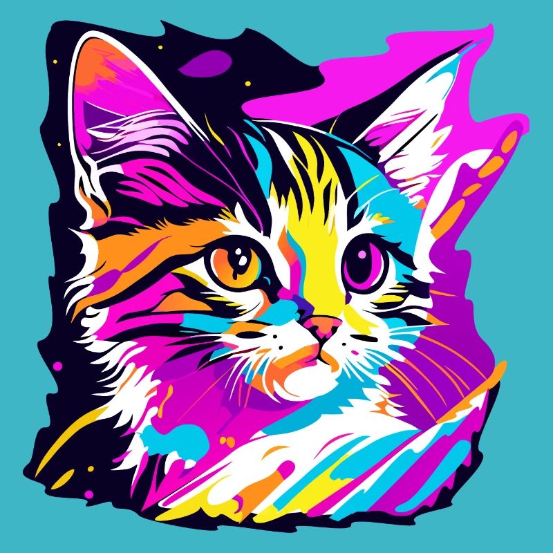 farbige Kätzchen, Katze