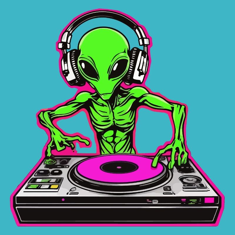 Incredibly cool: Neon Alien DJ for your party