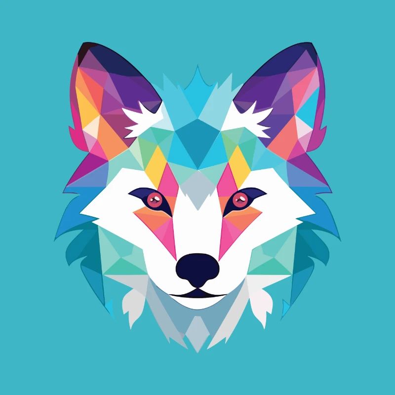 Polarfuchs Bunte Aquarell-Tierillustration