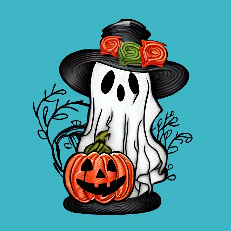 Ghost With a Pumpkin 2