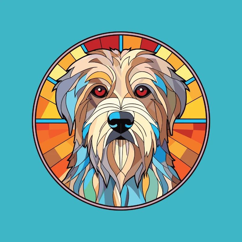 Pyrenäen-Schäferhund-Rasse buntes Aquarell