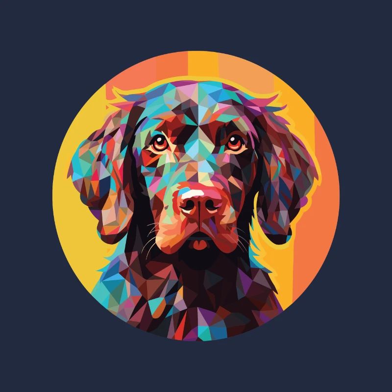 Pudelpointer Dog Breed Watercolor Illustration