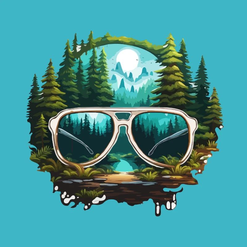 Sunglasses / Reflection / Forest / Reflection