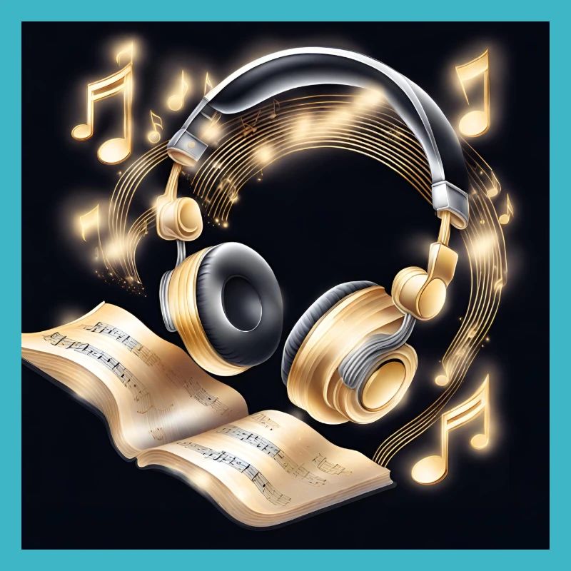 Casque audio doré musique