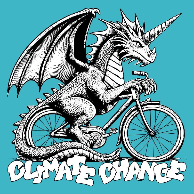 Dragon on bicycle