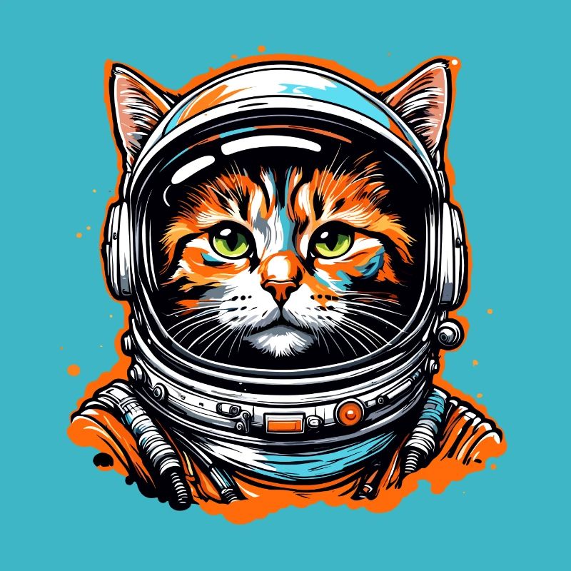 Astronaut / Space / Animal / Cat / Spaceship