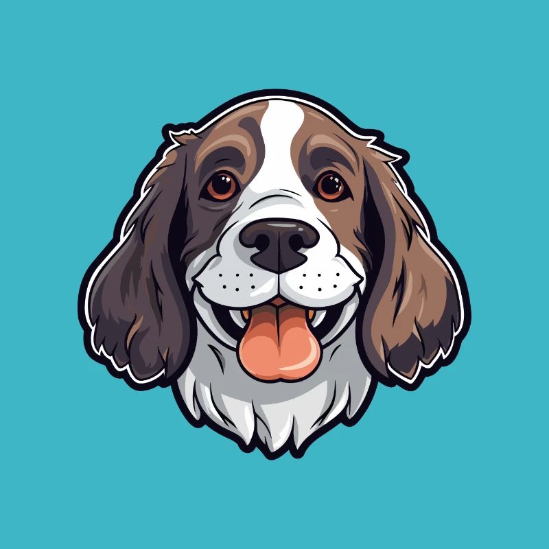 English Springer Spaniel Hunderasse Aquarellwagen