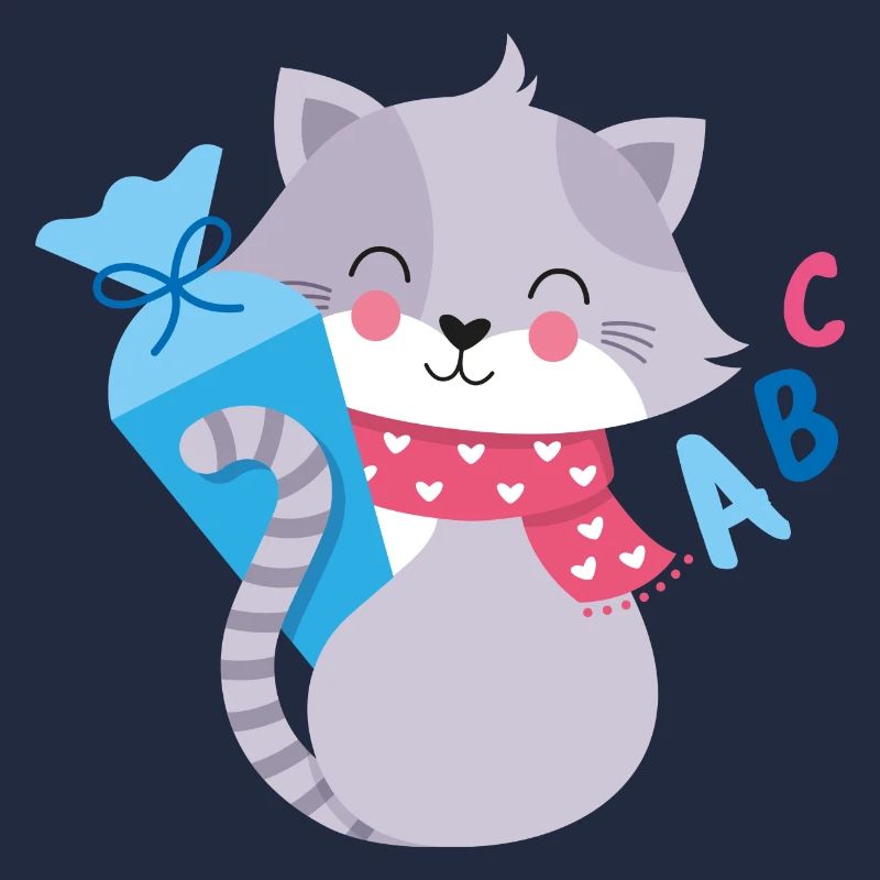 Cat with school cone school enrollment