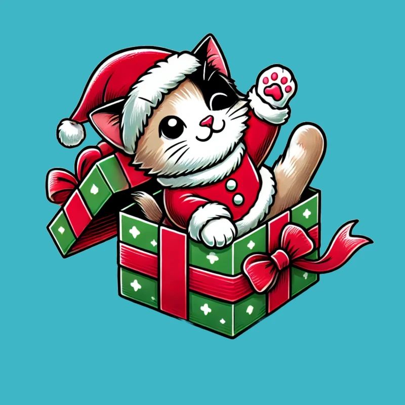 Katze Meowy Christmas High Five 2 1