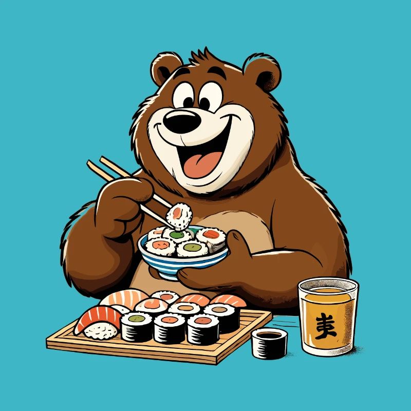 Sushi Bär glücklich Maki Geschenk