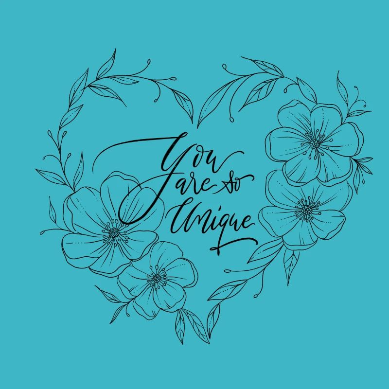 Cœur avec des fleurs et déclaration d’amour