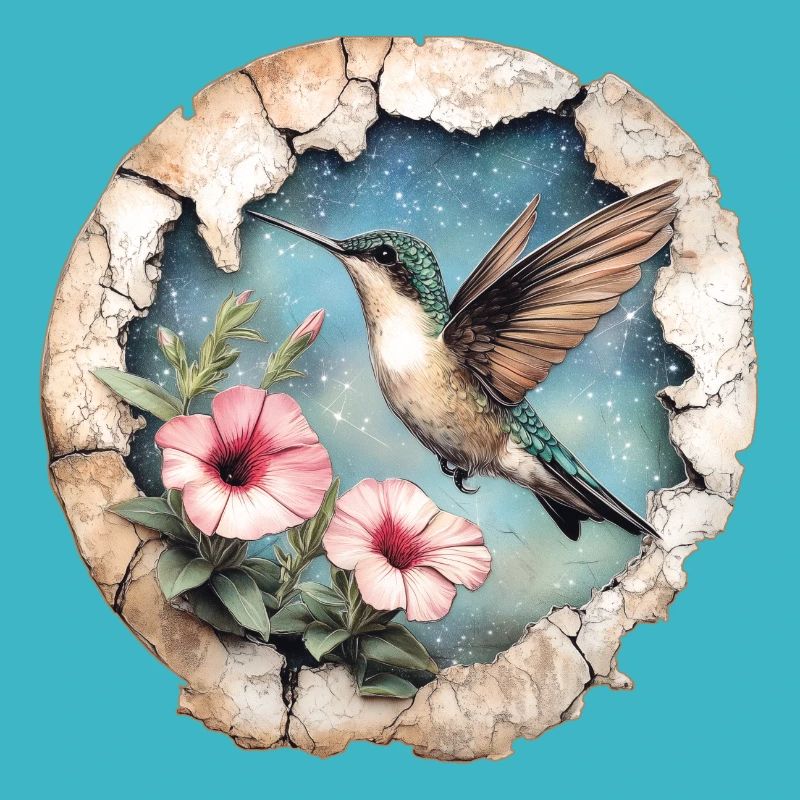 Colibri avec des fleurs