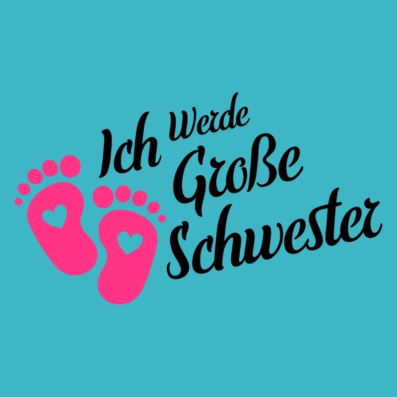 Ich werde grosse Schwester Herz Babyfüße