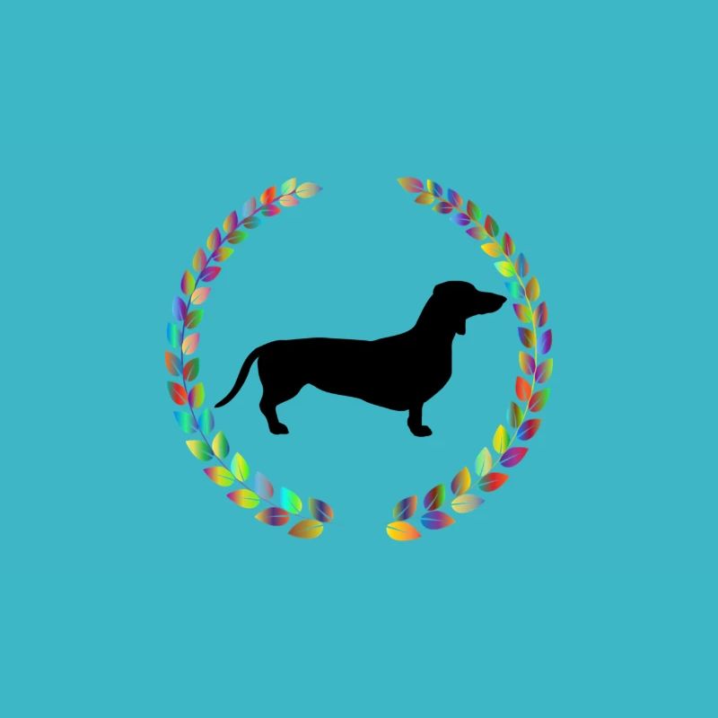 Dachshund with wreath