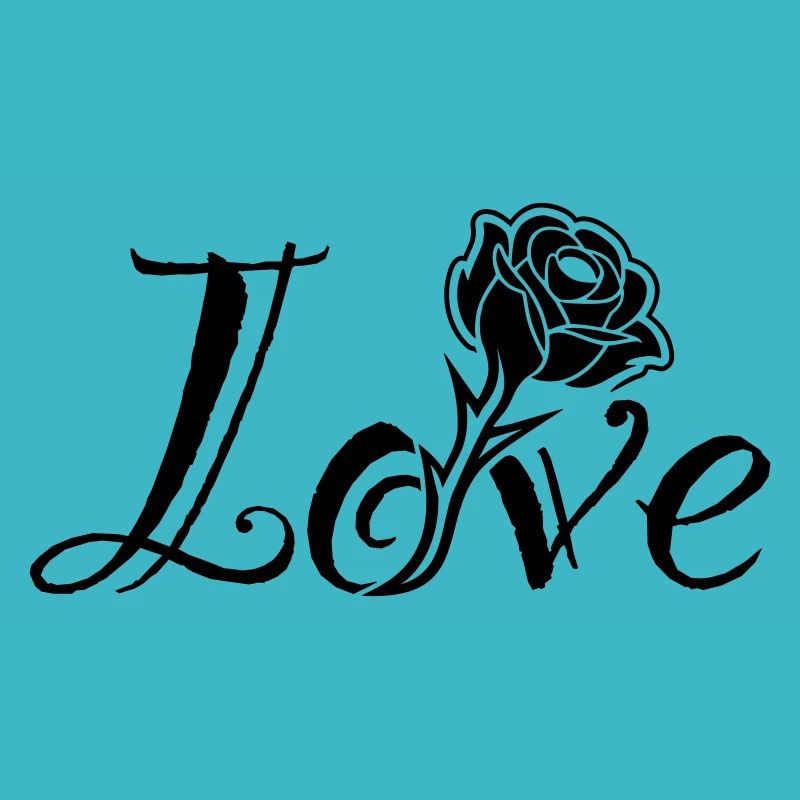 Love Blossoms : Typographie avec une rose intégrée