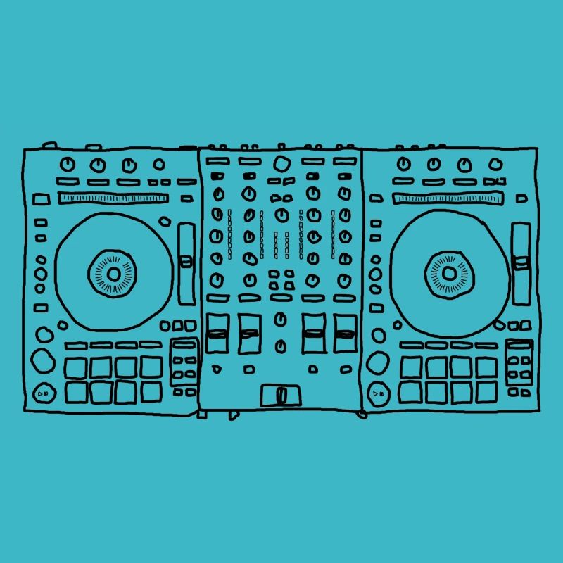 Idée cadeau : table de mixage DJ dessinée