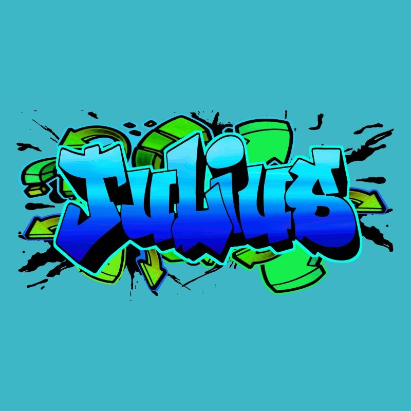 Julius Graffiti Blue Green Fleche