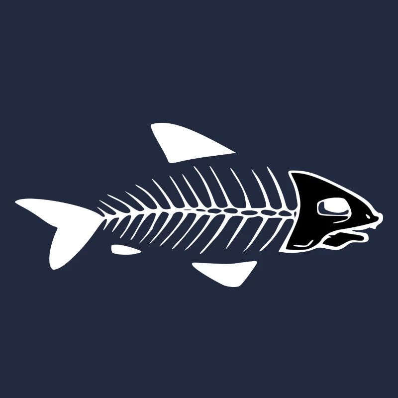 Fish skeleton black