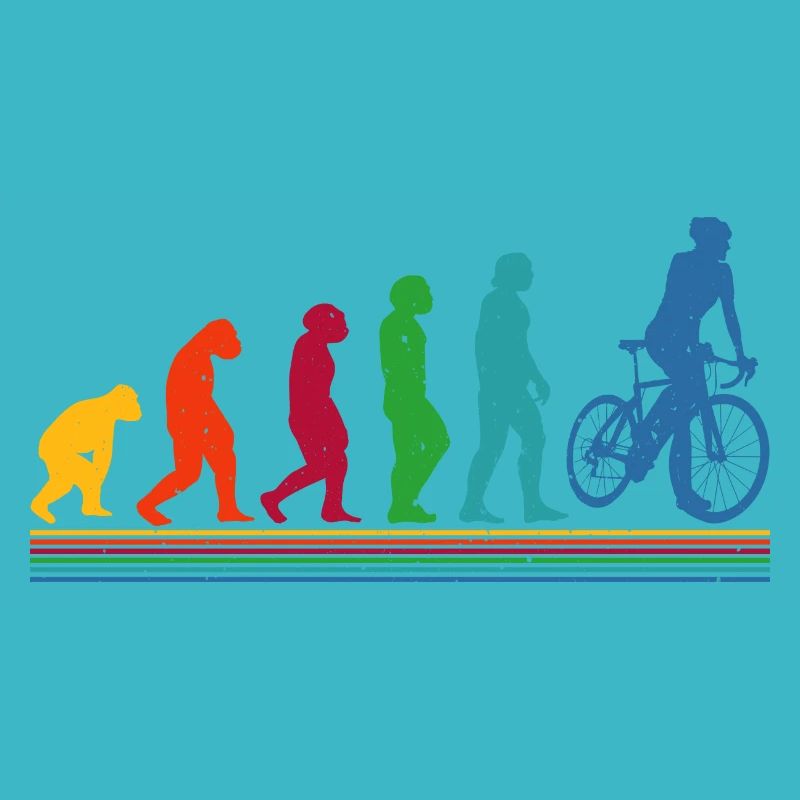 Human Evolution Bicycle Cyclist
