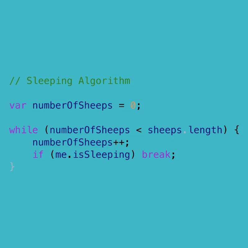 Programmierer Code Schäfchen zählen Logik