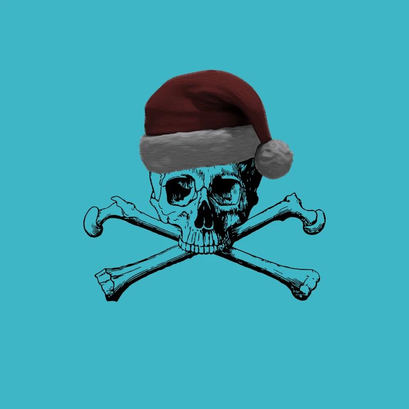 Tête de mort de Noël avec bonnet